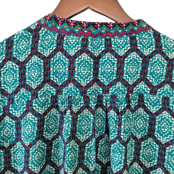 New Directions Womens Casual Blouse Top Size L Multicolor Aztec NWT - Picture 8 of 14